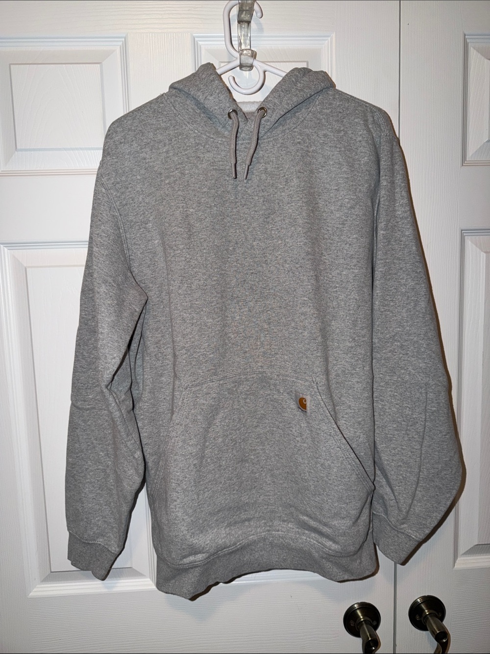 Carhartt Heather Gray Pullover Hoodie with Kangaroo Pocket